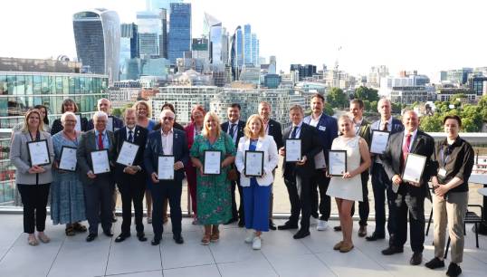 Image:Nautilus International general secretary Sascha Meijer (4th from rear left) was among representatives from The Seafarer Pledge signatory organisations at the London launch event. Images: Mark Dalton/MNWB