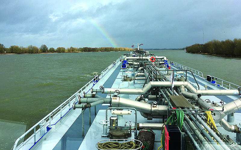 Image: inland waterways rainbow on the Rhine - John Lang feature