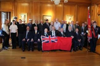Image:To ensure Edinburgh had a flag to fly this year and in the future, the new Edinburgh and Forth branch of the Merchant Navy Association (MNA) presented the Edinburgh City Council Chambers with a Red Ensign on Saturday 2 September 2023.  Image: Ned Kelly/MNA