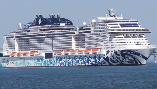 Image:Nautilus plays an active role in the ITF Cruise Ship Task Force to raise cruise sector member concerns. Image: Wikimedia Commons/MSC Euribia in 2023